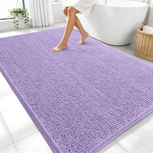 OLANLY Large Bathroom Rugs 70x46, Extra Soft Absorbent Chenille Bath Rugs by OLANLY