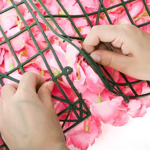 Noamus 4 Pack 24"x16" Flower Wall Panel Set, Artificial Flower Backdrop, 3D Silk Pink Hydrangea Floral, Wall Decorative Faux Flower for Photo Centerpieces, Home Party Wedding Decoration - Image 4