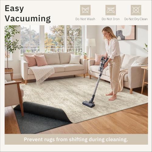 Soalmost Non Slip Rug Pads 8x10, 1/4" Thick Felt Cushioned Rug Gripper Pad - Image 4