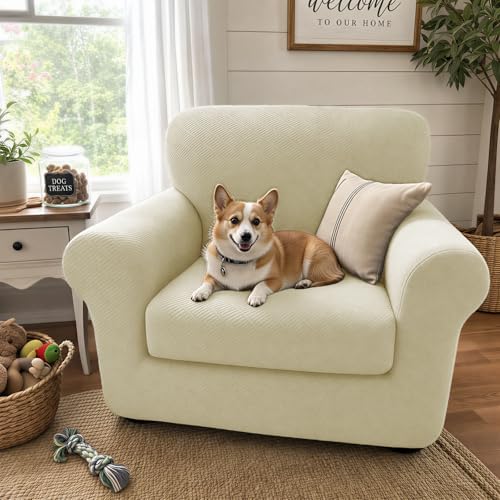 XINEAGE 2-Piece Stretch Armchair Sofa Cover, Washable Couch Covers for Dog - Image 3