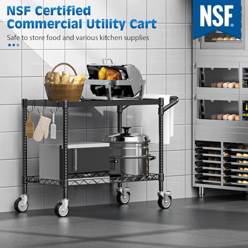 Utility Tool Cart with Wheel, 45In Large Rolling Utility Carts with Handle - Image 2