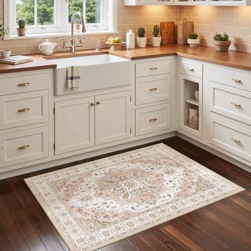 Madane Washable Area Rug 2x3 Small Entryway Rugs Non-Slip, Pink - Image 4