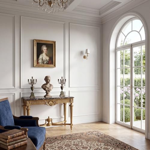 Colingmill 3 Sets Pre-Cut Wall Peel and Stick Trim Molding Wall Wainscoting Panels 3D Self Adhesive Baseboard Molding Trim for Interior Decoration Living Room Bedroom Accent (54 x 24 x 1.57 in,White) - Image 6