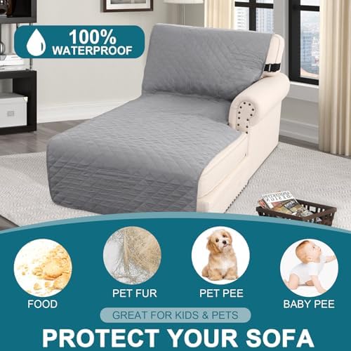 Turquoize 100% Waterproof Sofa Covers Chaise Lounge L Shape Sofa Protector - Image 2