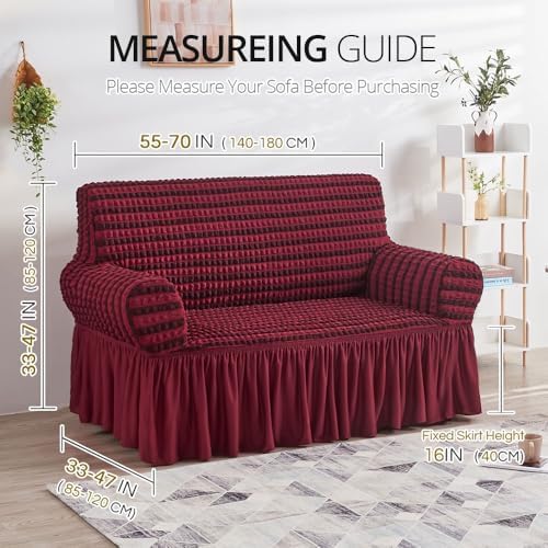 NICEEC Loveseat Covers Washable Love Seat Couch Covers Slipcover with Skirt - Image 6