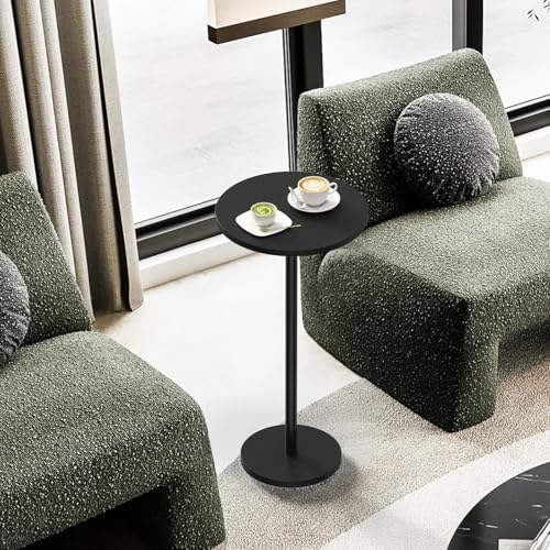 Round Small Side Table Set of 2 for Small Spaces, Black - Image 2