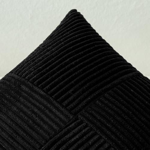 MIULEE Black Decorative Lumbar Throw Pillow Covers 12x24 Inch 2 Pack - Image 2
