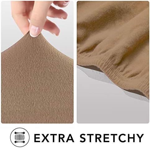 PureFit Stretch Couch Covers for Sofa 4 Seater Slipcovers Camel - Image 4