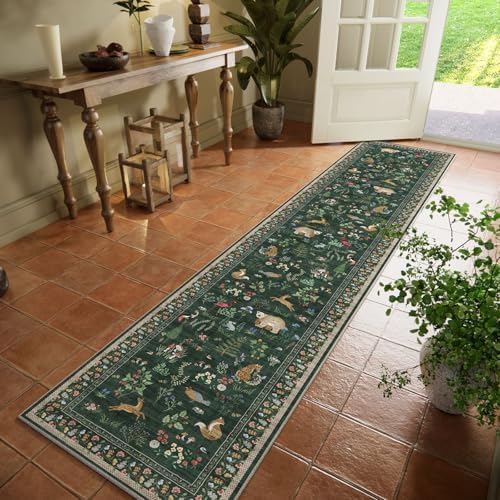 Washable Kitchen Rug Runners for Hallways: 2'x10' Bedroom Runner Non Slip Soft Low Pile Stain Resistant Indoor Carpet Runner Rugs for Entryway Hallway Kitchen Laundry Room Beside Farmhouse - Image 2