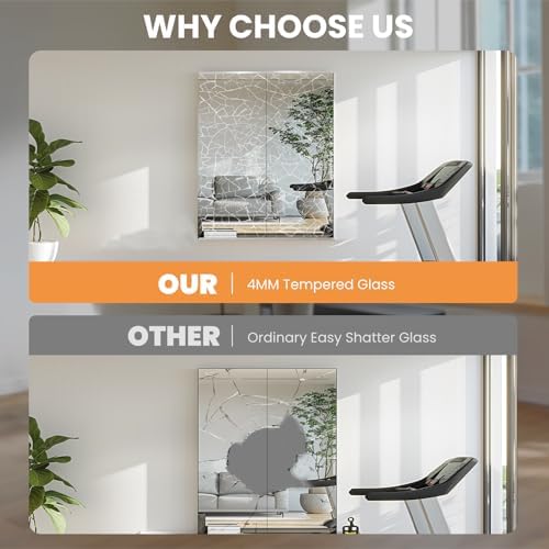 pertetey 48 x 24 in Home Gym Mirrors, Frameless, 2-Pack - Image 3