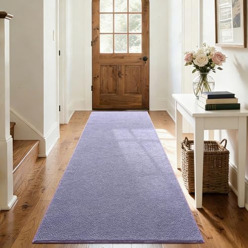2x8 Purple/White Runner Rug Non-Slip Washable for Hallway Kitchen Bedroom - Image 5