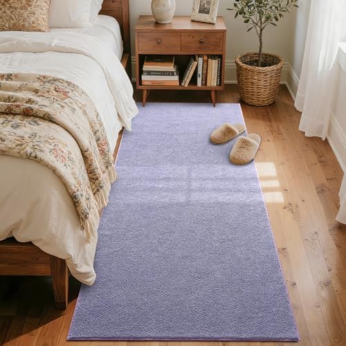 2x6 Purple/White Runner Rug Non-Slip Washable for Hallway Kitchen Bedroom - Image 2