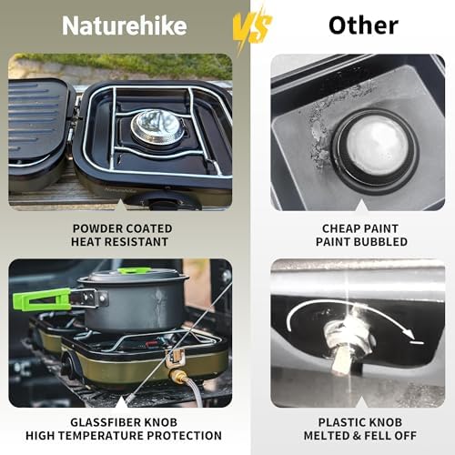 Naturehike 2 Burner Folding Camping Stove with Griddle - Image 2
