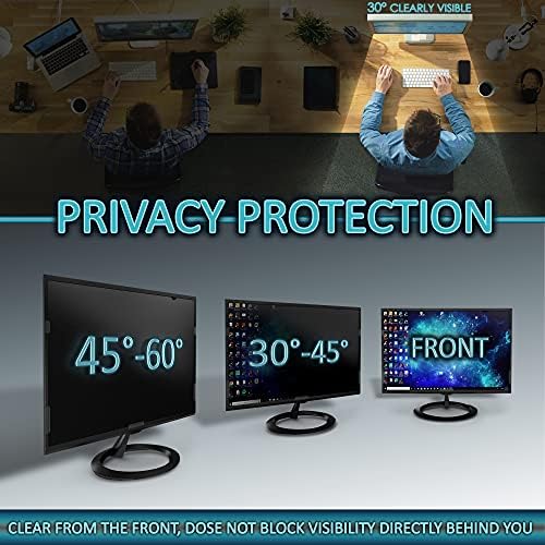 Premium Privacy Screen Filter for 24 Inches Desktop Computer Widescreen Monitor with Aspect Ratio 16:09. Anti Glare and Anti Blue Light Protection - Image 2