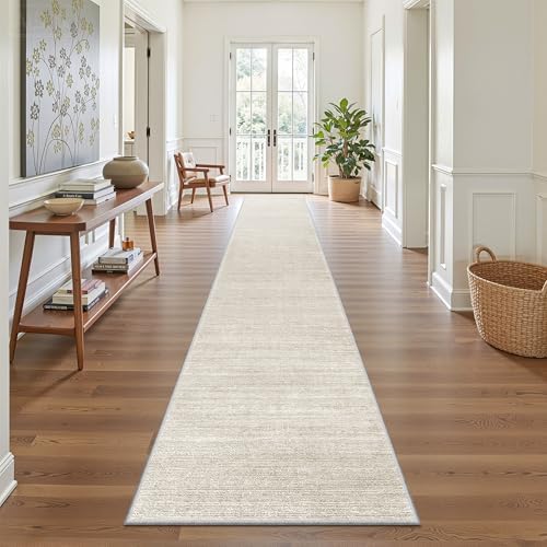 Valenrug 2x12 Runner Rug Non Slip, Washable Rug Runners for Hallways, Beige by Valenrug