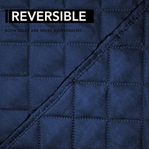 Easy-Going Reversible Couch Cover, Oversized Recliner, Navy/Navy - Image 5