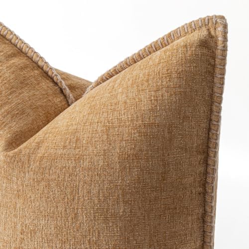 MIULEE Decorative Couch Throw Pillow Covers 18x18 Inch Apricot Brown 2 Pack - Image 2