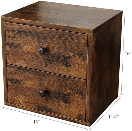 FUSUNBAO Magic DIY Cube Storage Organizer Stackable Cubes for Home Books Clothes Toy-Modular Cubby Storage System-Office Cubical-Bookcase Closet (Antique Brown, Drawer Cube) - Image 3