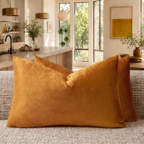 GIGIZAZA Orange Pillow Covers 12x20 Decorative Pillows Pack of 2 by GIGIZAZAFocusingonhomedecoration