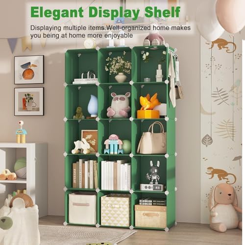 C&AHOME 16 Cube Storage Organizer Cube Shelf Units Storage Cubes, Green - Image 5