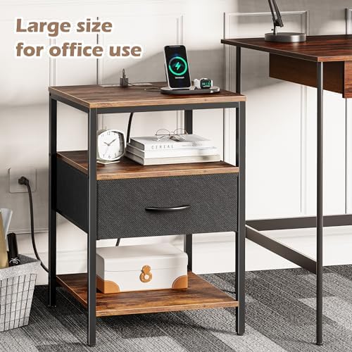 SUPERJARE Nightstand with Charging Station, USB-C Port, Bedside Table - Image 4