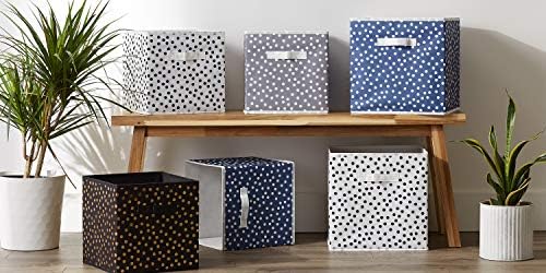 DII Woven Polyester Storage Bin, Polka Dot, French Blue, Small Set of 4 - Image 6
