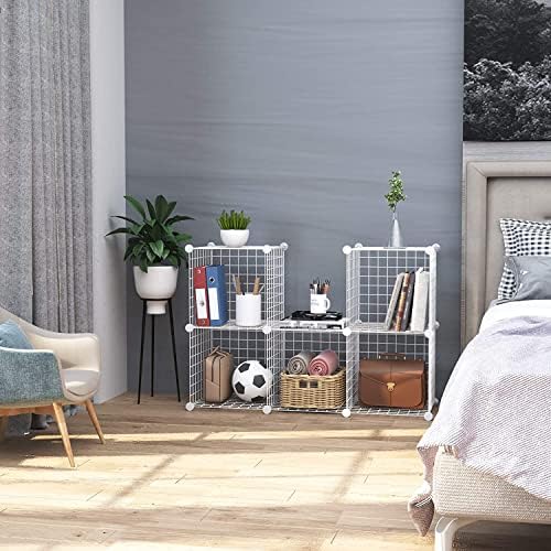 C&AHOME Wire Cube Storage, 6 - Cube Organizer Metal C Grids, Units, White - Image 6