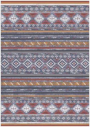 RUGSURE Washable Area Rugs 3' x 5 ' - 1/6 Thick - Moroccan-Inspired -Stain & Water Resistant Non-Slip - Resistant Rug for Living Room, Bedroom, Nursery, Pet & Child Friendly (Blue and Red) - Image 2