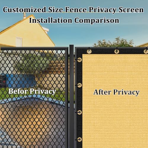 Shade&Beyond 6'x47' Sand Privacy Screen Fence Cover 170 GSM Fencing Mesh Fence Panel for Wall Garden Yard Backyard Indoor Outdoor Home Decoration - Image 4