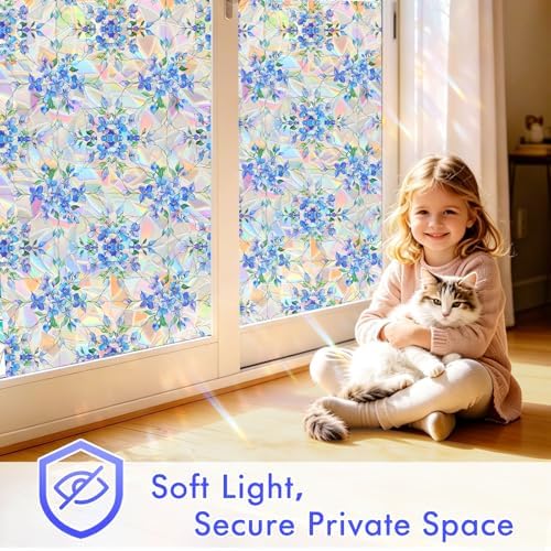 SOMWISE Rainbow Stained Glass Window Privacy Film,Heat Blocking Save Energy - Image 5