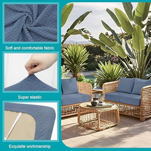 12 Pcs Outdoor Cushion Covers, Patio Sofa Cushion Covers Replacement - Image 4