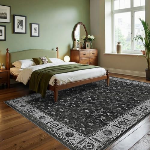 Rugxara 6x9 Black Washable Area Rug for Living Room - Image 2
