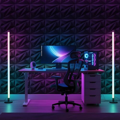 AMIGO 33 Pieces of 3D Diamond PVC Wall Panels for Interior Wall Decoration, Suitable for Living Rooms, Bedrooms, Hotels, and Offices. Matte Black Finish, Measuring 12×12 inches. - Image 2