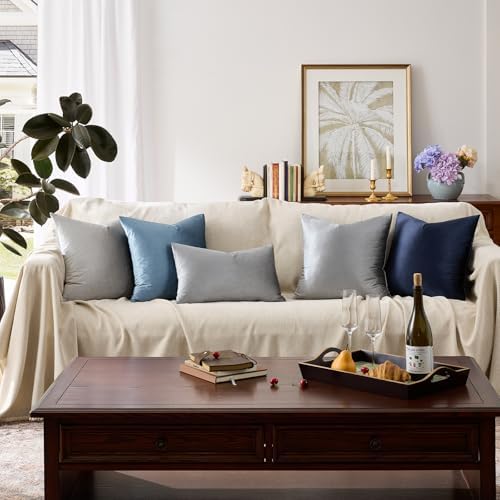 GIGIZAZA Dark Grey Velvet Throw Pillow Covers 18x18 Pack of 2 - Image 7