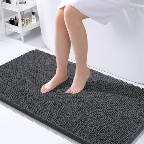 OLANLY Bathroom Runner Rugs 45x27, Extra Soft Absorbent Chenille Bath Rugs by OLANLY