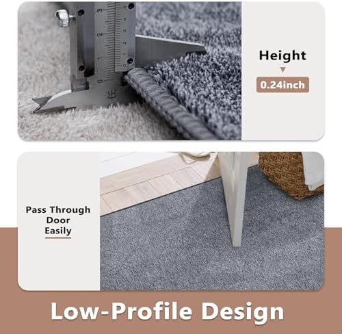 6x9 Large Grey Blue/White Area Rug Non-Slip Washable for Living Room - Image 6