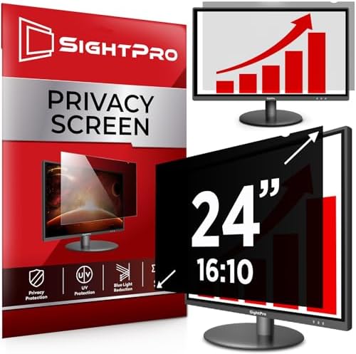 SightPro 24 Inch 16:10 Computer Privacy Screen Filter for Monitor - Privacy Shield and Anti-Glare Protector by SightPro