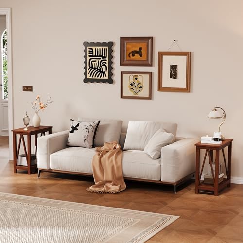 ChooChoo Farmhouse End Table Set of 2, Narrow Side Table - Image 2
