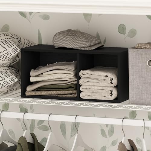 Furinno Reed 2-Tier Closet Organizers and Storage, Closet Organizer, Open Shelf Closet Storage, for Wardrobe, Bedroom, Living Room, 10-Inch Width, Blackwood by Furinno-FitsYourSpaceFitsYourBudget
