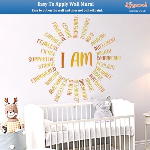 Inspirational Sun Wall Decals, Motivational Quotes Peel and Stick Vinyl Nursery Decor, Removable Positive Home Wall Decor Murals Stickers for Kids Girls Toddler Bedroom Living Room - Image 5