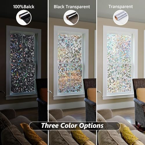 LEMON CLOUD Black Rainbow Stained Glass Window Privacy Film, 35.4″ x 78.7″ - Image 5