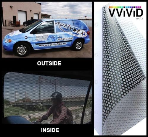 VViViD One Way Perforated Window Vinyl Privacy Wrap Film Roll Decal Sheet DIY Easy to Use Air-Release Adhesive (1.5ft x 54 Inch) - Image 3