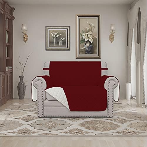 Easy-Going Reversible Couch Cover, Oversized Chair, Christmas Red/Ivory - Image 2