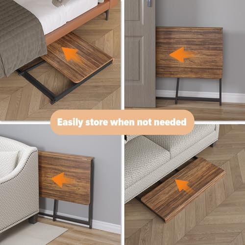 WOHOMO Folding Desk, 47.2" Foldable Computer Table for Small Spaces, Walnut - Image 4