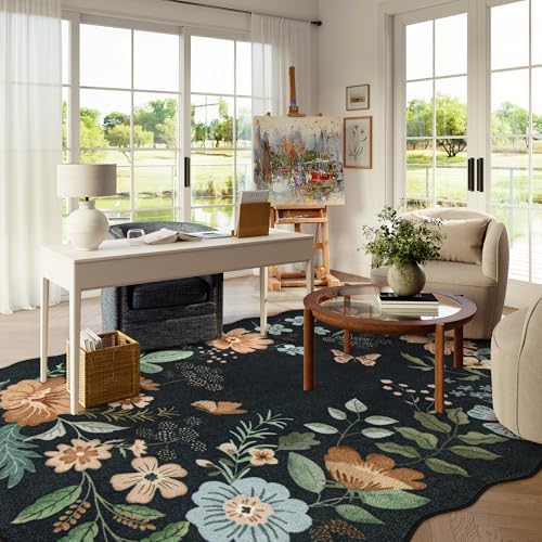 Lahome Floral Washable 6x9 Area Rugs, Soft Bedroom Rug for Living Room - Image 2