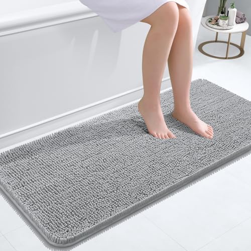 OLANLY Bathroom Runner Rugs 47x20, Extra Soft Absorbent Chenille Bath Rugs by OLANLY