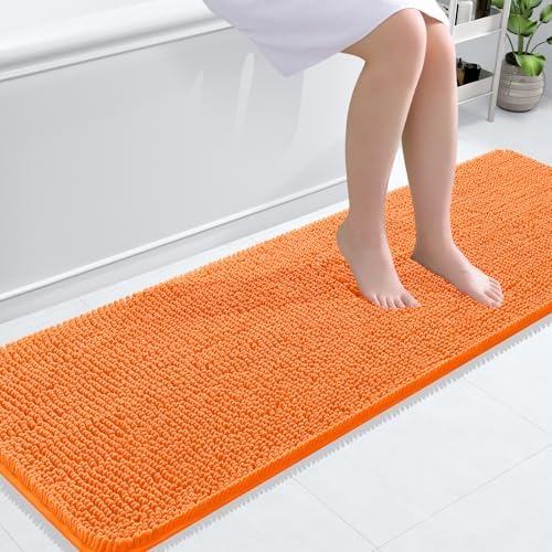 OLANLY Bathroom Runner Rugs 59x20, Extra Soft Absorbent Chenille Bath Rugs by OLANLY