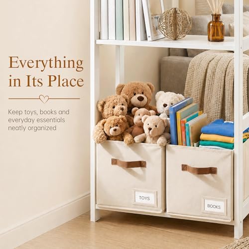Storage Cubes 8 Pack, 11 Inch Fabric Storage Cubes Organizer Bins with Labels, Odor-Free & Sturdy PP Structure, Cubby Baskets for Closet, Shelves, Toys & Nursery (Beige) - Image 5