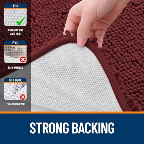 OLANLY Bathroom Runner Rugs 59x24, Extra Soft Absorbent Chenille Bath Rugs - Image 6