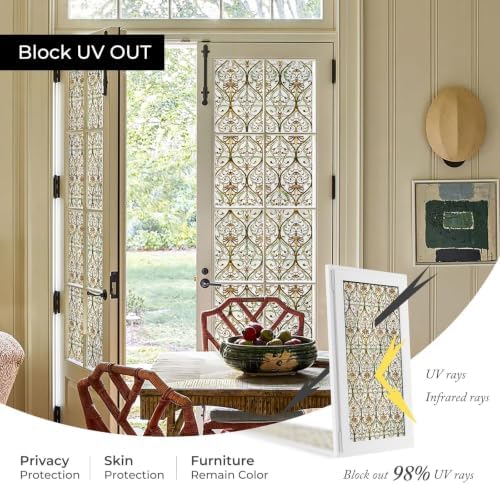 ADD.HERES Window Privacy Film, 3D Stained Glass Window Film, 17.3x47.2in - Image 4